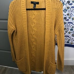 Mustard open sweater